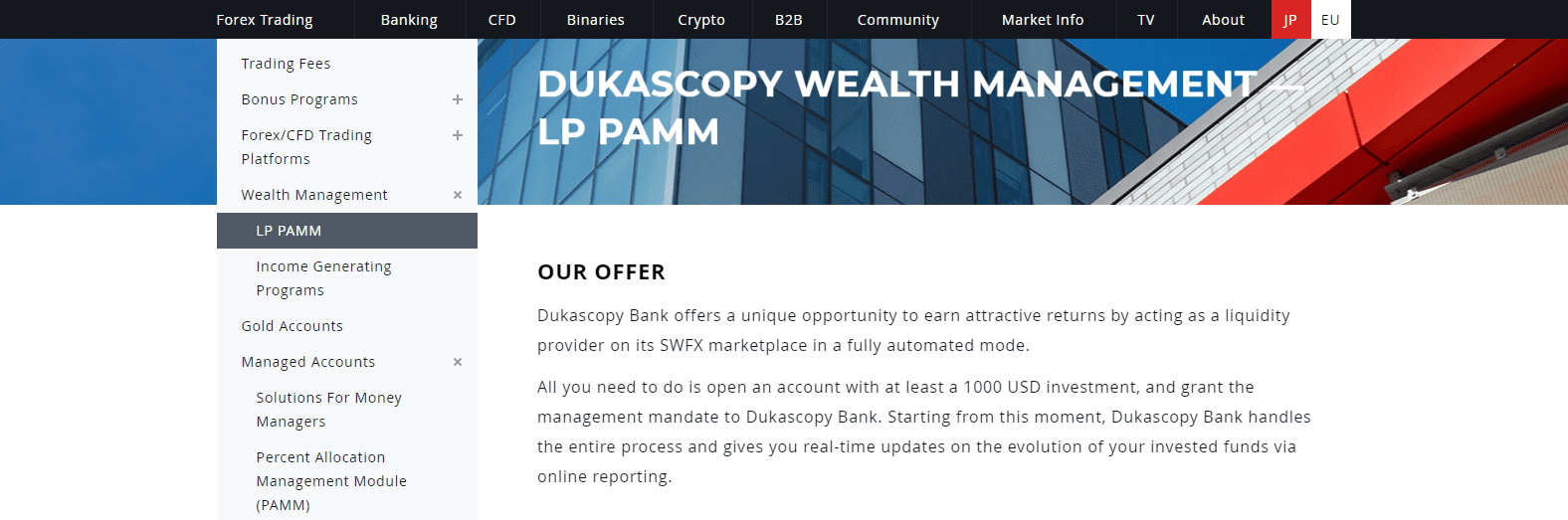 Dukascopy pamm